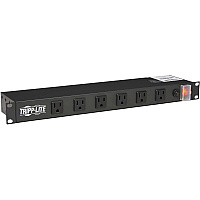 Tripp Lite 1U Rack-Mount Power Strip, 120V, 15A, 5-15P, 12 Right-Angle 5-15R Outlets (6 Front-Facing, 6 Rear-Facing), 15 ft. (4.57 m) Cord (RS1215RA)