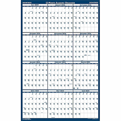 House of Doolittle Academic Year Recycled Poster Style Reversible/Erasable Yearly Wall Calendar, 24 x 37, 12-Month (July to June): 2025 to 2026 (395)