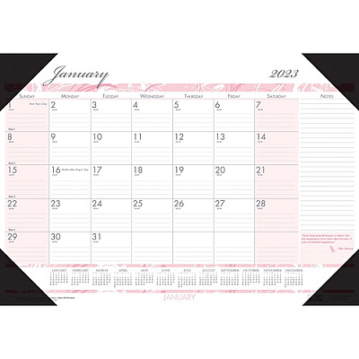 House of Doolittle Recycled Monthly Desk Pad Calendar, Breast Cancer Awareness Artwork, 18.5 x 13, Black Binding/Corners,12-Month(Jan-Dec): 2026 (1466)