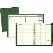 AT-A-GLANCE Recycled Weekly Vertical-Column Format Appointment Book, 11 x 8.25, Green Cover, 12-Month (Jan to Dec): 2026 (70950G60)