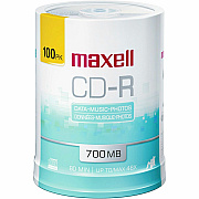Maxell CD Recordable Media - CD-R - 48x - 700 MB - 100 Pack Spindle - White (MAX648720)