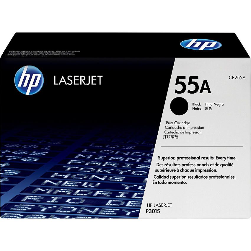 HP 55A Original Laser Toner Cartridge - Black - 1 Pack (HEWCE255A)