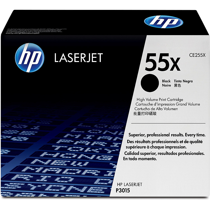 HP 55X (HEWCE255X) Original Laser Toner Cartridge - Single Pack - Black - 1 Each