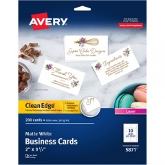 Avery Clean Edge Laser Business Card - White (5871)