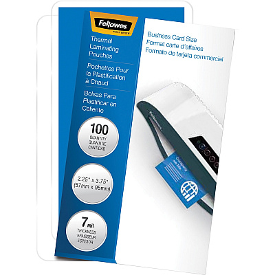 Fellowes Business Card Glossy Laminating Pouches (FEL52059)
