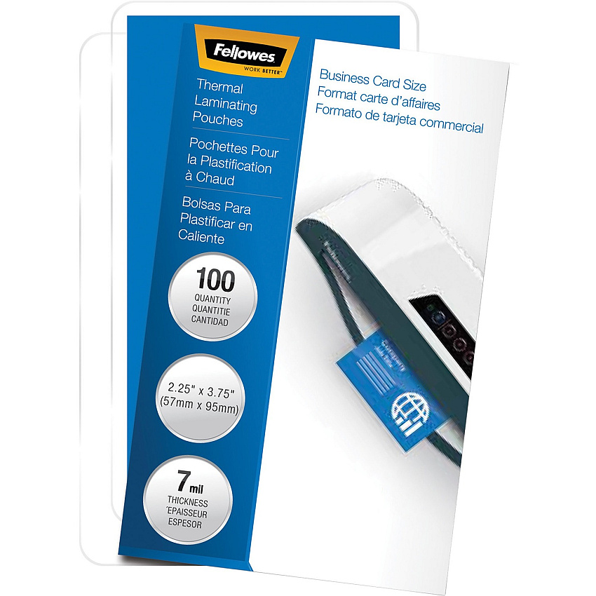 Fellowes Business Card Glossy Laminating Pouches (FEL52059)