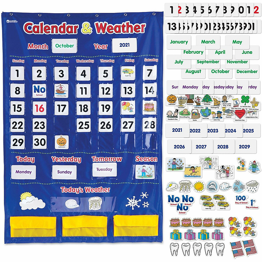 Learning Resources Calendar/Weather Pocket Chart (LRNLER2418)