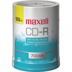 Maxell CD Recordable Media - CD-R - 48x - 700 MB - 100 Pack Spindle (648200)