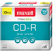 Maxell CD Recordable Media - CD-R - 40x - 700 MB - 10 Pack Slim Jewel Case (MAX648210)