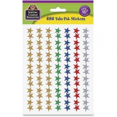 Teacher Created Resources Valu-Pak Foil Stars Sticker (6644)