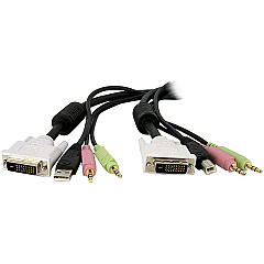 StarTech 4-in-1 Usb Dvi Kvm Switch Cable W/ Audio (DVID4N1USB15)