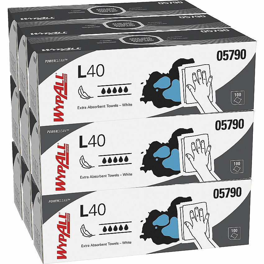 Wypall PowerClean L40 Extra Absorbent Towels (KCC05790)