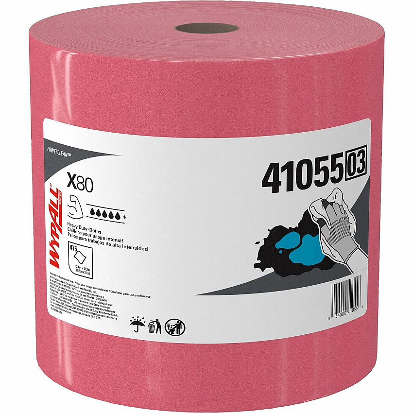 Wypall PowerClean X80 Heavy Duty Cloths Jumbo Roll (KCC41055)
