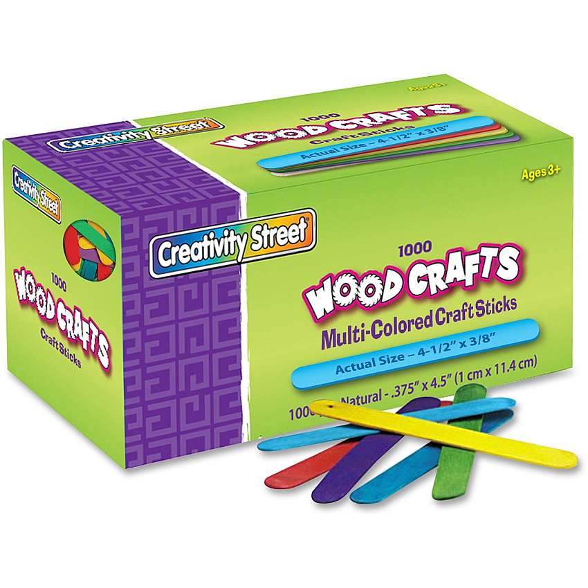Creativity Street Bright Hues Wood Craft Sticks (CKC377502)