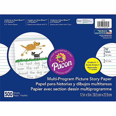 Pacon Multi-program Ruled Picture Story Paper (PAC2423)
