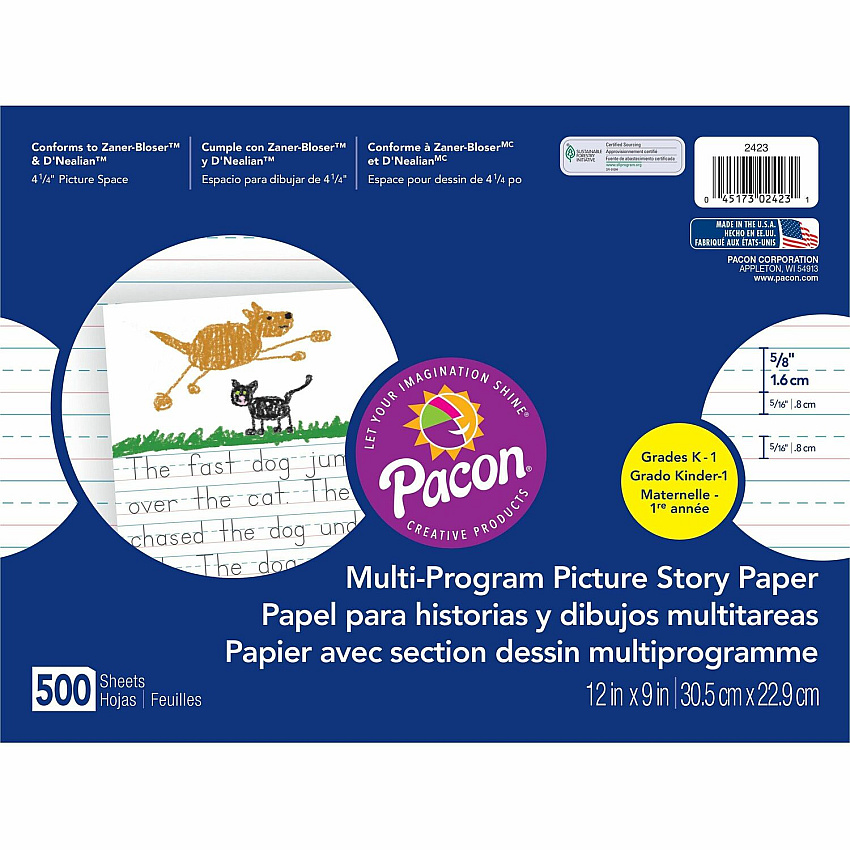 Pacon Multi-program Ruled Picture Story Paper (PAC2423)