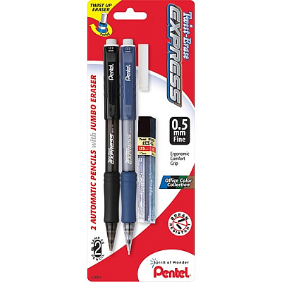 Pentel Twist-Erase Express Automatic Pencils (PENQE415LEBP2)