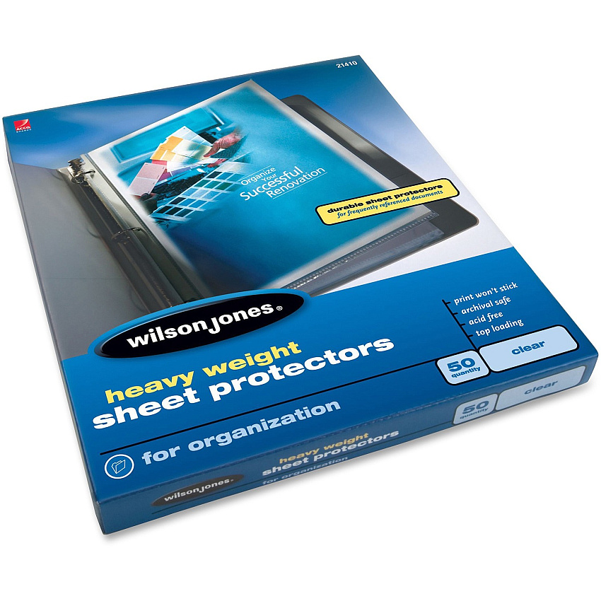 Wilson Jones Heavyweight Top-Loading Sheet Protectors (WLJ21410)