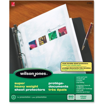 Wilson Jones Super Heavy Weight Top-Loading Sheet Protectors (21401)