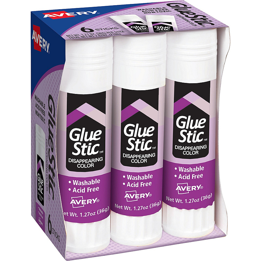 Avery Glue Stic with Disappearing Purple Color (AVE98071)