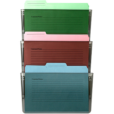 Officemate Mountable Wall File, Smoke, 3PK (OIC21421)