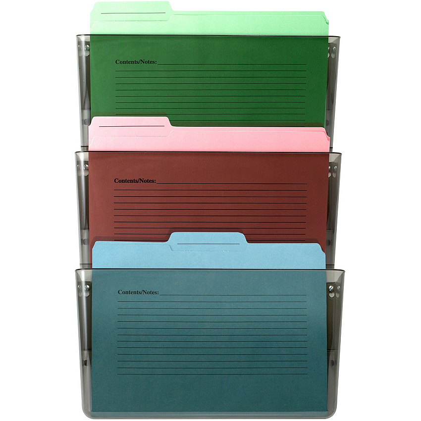 Officemate Mountable Wall File, Smoke, 3PK (OIC21421)