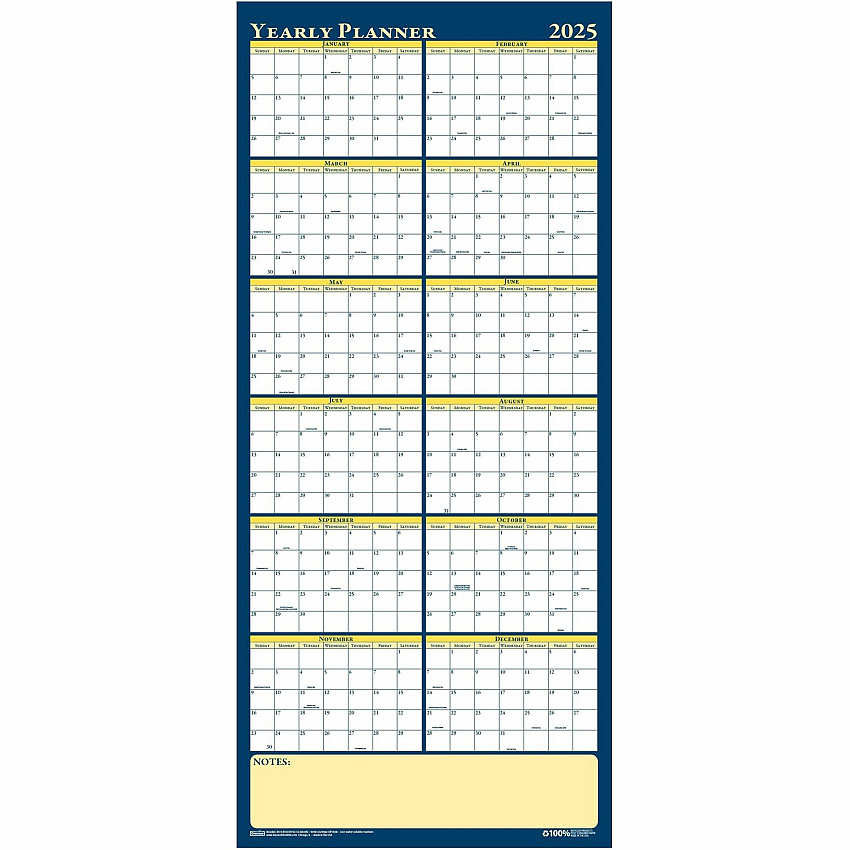 House of Doolittle Laminated Yearly Wall Planner (3974)