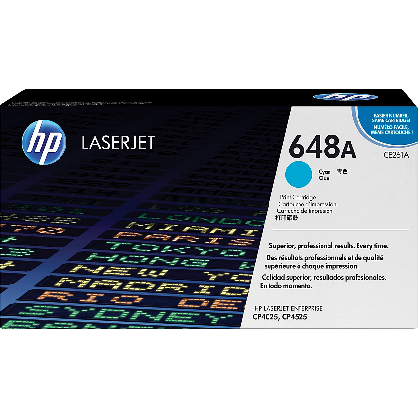 HP 648A (HEWCE261A) Original Standard Yield Laser Toner Cartridge - Single Pack - Cyan - 1 Each