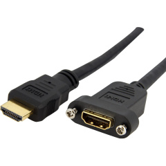 StarTech 3ft Hdmi Female To Male Adapter Cable 4k (HDMIPNLFM3)
