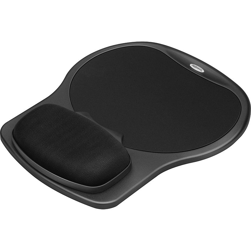 Fellowes Easy Glide Gel Wrist Rest and Mouse Pad - Black (FEL93730)
