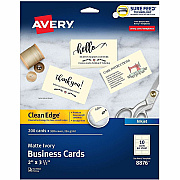 Avery Clean Edge Business Cards, 2" x 3.5" , Ivory, 200 (08876)