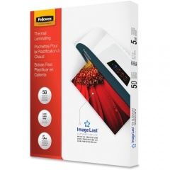 Fellowes Thermal Laminating Pouches - ImageLast, Jam Free, Letter, 5 mil, 50 pack (5204002)