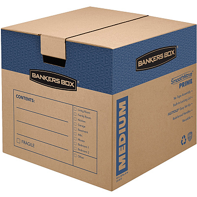 Bankers Box SmoothMove Prime Moving Boxes, Medium (FEL0062801)