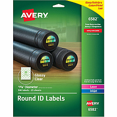 Avery Glossy Permanent Multipurpose Round Labels (AVE6582)