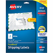Avery Shipping Labels, Sure Feed, 3-1/2" x 5" , 100 Labels (AVE8168)
