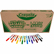Crayola 8-Color Combo Large Crayon/Washable Marker Classpack (CYO523348)