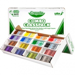 Crayola 8-Color Combo Large Crayon/Washable Marker Classpack (523348)