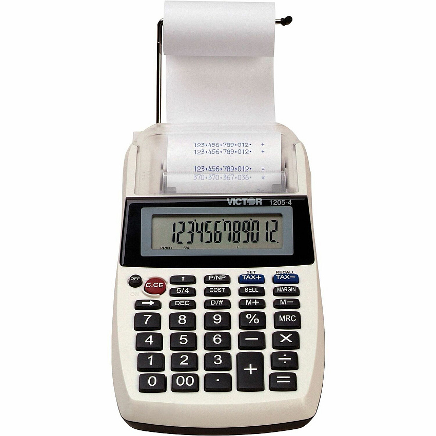 Victor 1205-4 12 Digit Portable Palm/Desktop Commercial Printing Calculator