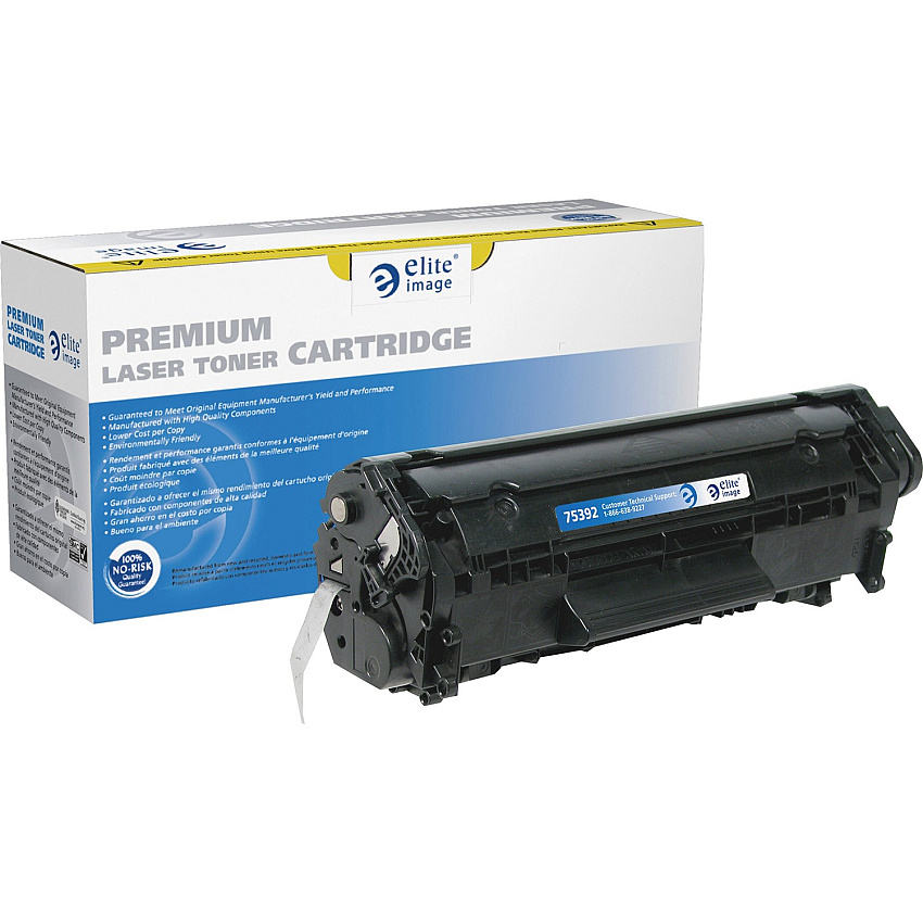 Elite Image Remanufactured MICR Laser Toner Cartridge - Alternative for HP 12A (Q2612A) - Black - 1 Each (ELI75392)