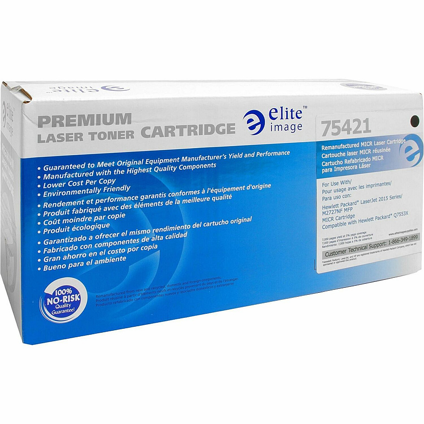 Elite Image Remanufactured MICR High Yield Laser Toner Cartridge - Alternative for HP 53X (Q7553X) - Black - 1 Each (ELI75421)