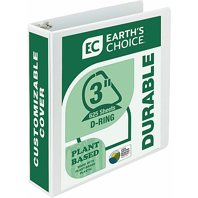 Samsill Earth's Choice Plant-Based 3 Inch 3 Ring View Binder - White (SAM16987)