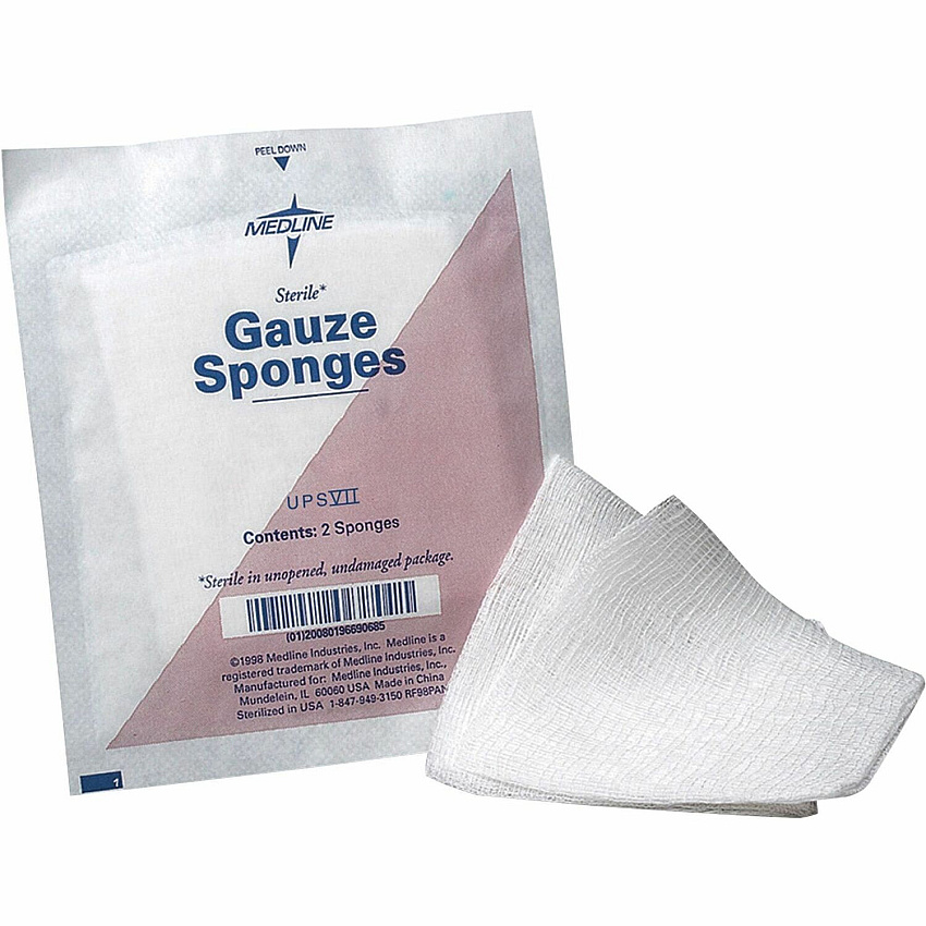 Medline Sterile 12 Ply Cotton Gauze Sponges (MIINON21422)