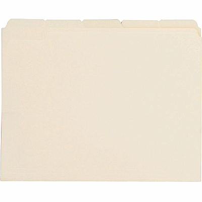 Business Source 1/5 Tab Cut Letter Recycled Top Tab File Folder (BSN43567)