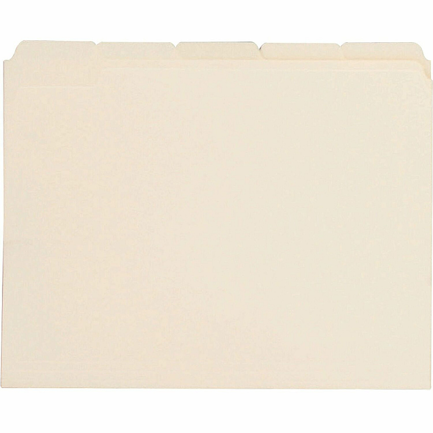 Business Source 1/5 Tab Cut Letter Recycled Top Tab File Folder (BSN43567)