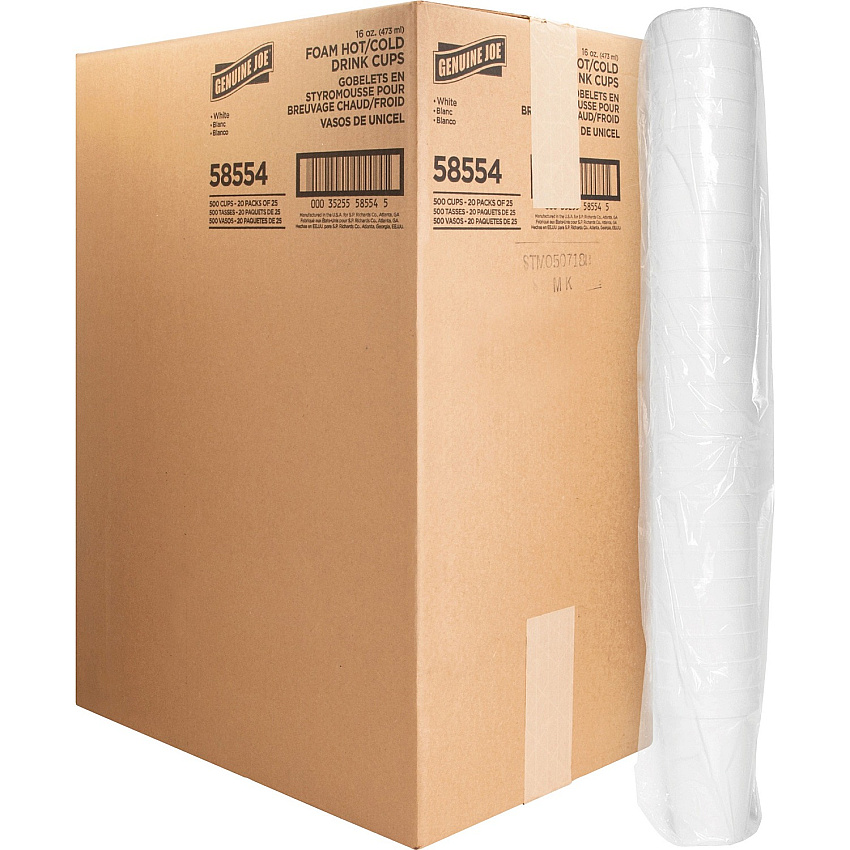 Genuine Joe 16 oz Hot/Cold Foam Cups (GJO58554)