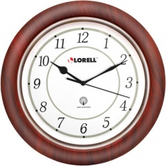 Lorell 13-1/4" Round Wood Wall Clock (60986)