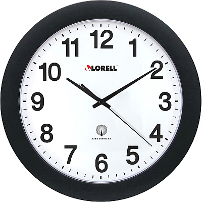 Lorell 12" Round Radio-Controlled Wall Clock (LLR60997)