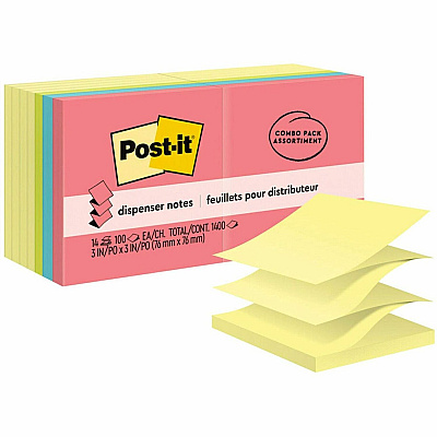 Post-it Dispenser Notes - Poptimistic Color Collection and Canary Yellow (MMMR33014YWM)