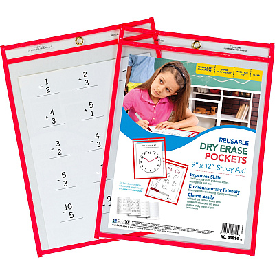C-Line Reusable Dry Erase Pocket - Study Aid (CLI40814)