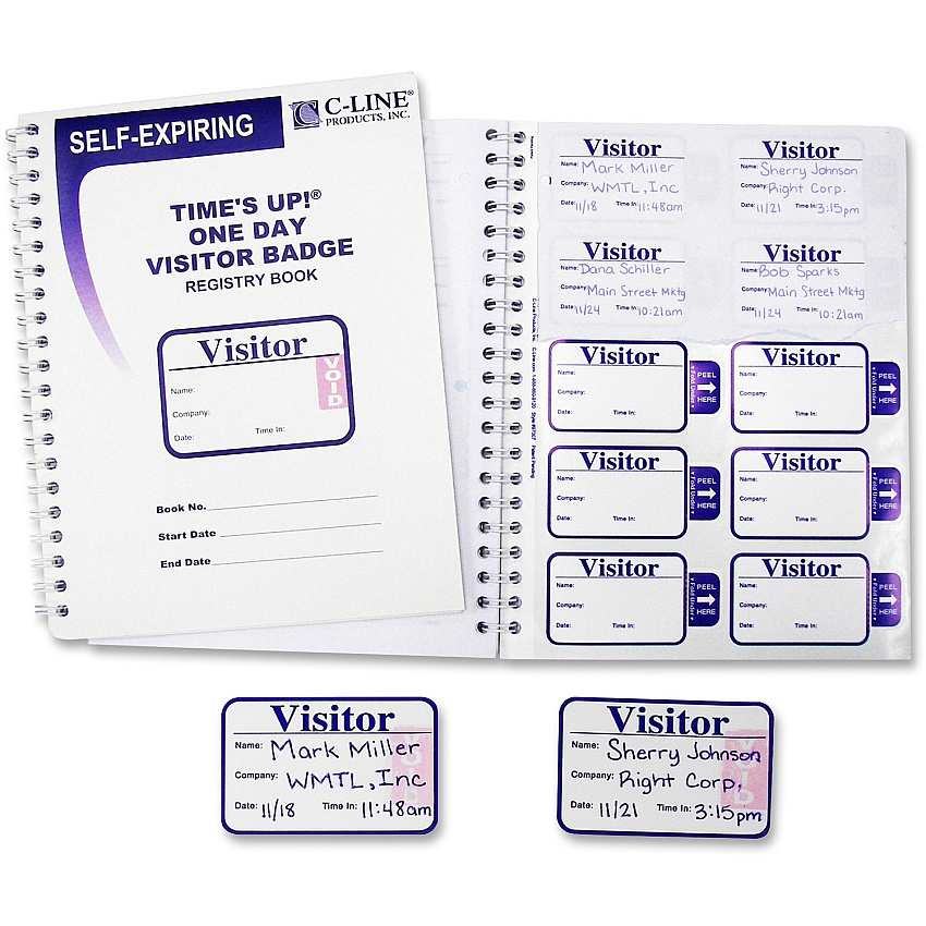 C-Line Time's Up! Self-Expiring Visitor Badges with Registry Log (CLI97009)